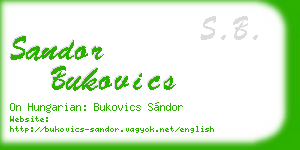 sandor bukovics business card